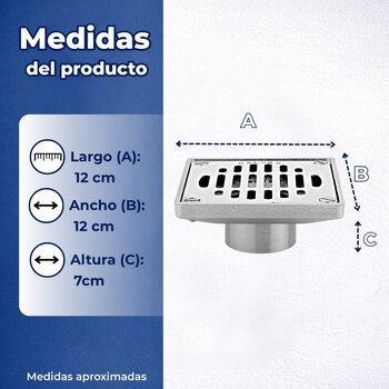Rebosadero de Rejilla Cuadrada Helvex Para Baño 342-C
