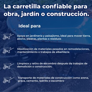 Carretilla Azul Truper 5.5 Llanta Neumática Bastidor Tubular