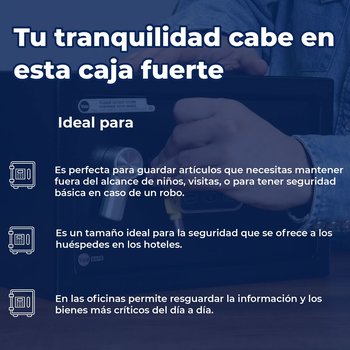 Caja Fuerte de seguridad Yale Negra 20x31x20 cm