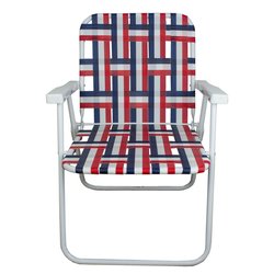 SILLA JARDIN PLEGABLE ENTRAMADO ROJO Y BLANCO