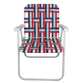 SILLA JARDIN PLEGABLE ENTRAMADO ROJO Y BLANCO