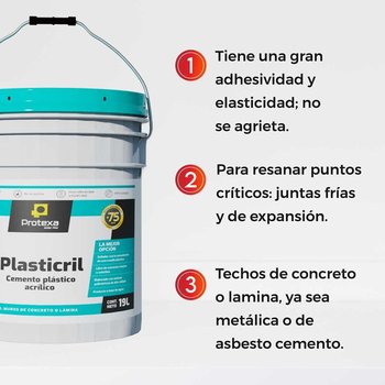 Cemento Plástico Acrílico Plasticril Protexa 19 Lt Blanco