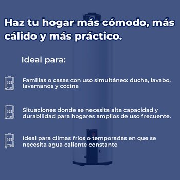 Calentador Depósito Calorex Maximus 132 L Gas Natural 4 Servicio