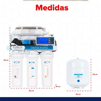 Sistema De Filtración Agua Ósmosis Inversa 6 Pasos Purikor