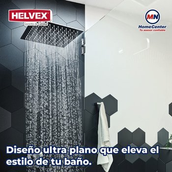Regadera Cuadrada 12 x 12" Ultraplana Chorro Fijo Helvex H-3011
