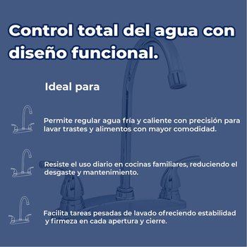 Llave Mezcladora Para Fregadero 8" Rugo Manerales Géminis 8IGN