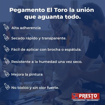 Pegamento Profesional para Madera Blanco Marca Toro 1 Lt