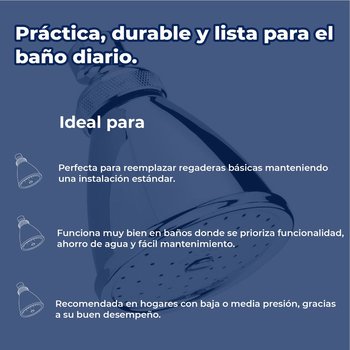 Regadera Para Baño de Chorro Fijo Helvex H-500