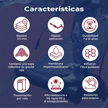 Imper prefabricado APP Sikashield 3.5mm F PL gravilla roja