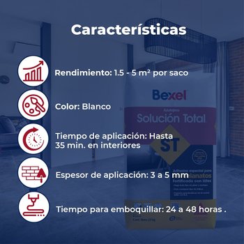 Paquete adhesivo SOLUCION TOTAL blanco 20KG 5+1