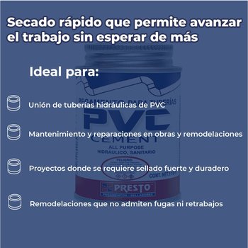 Pegamento PVC Presto 60 ml 1/16 l