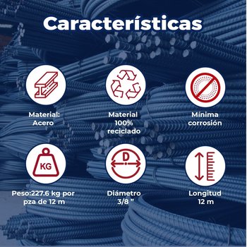 Varilla Recta # 8 1 pulg x 12 ml