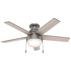 Ventilador Anslee LP Plata mate 46 pulg Hunter