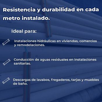 Tubo Sanitario PVC Norma 1½ pulg x 6.10 m Durman