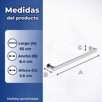 Toallero de barra Para Baño Spiga cromo SPG-105 Helvex