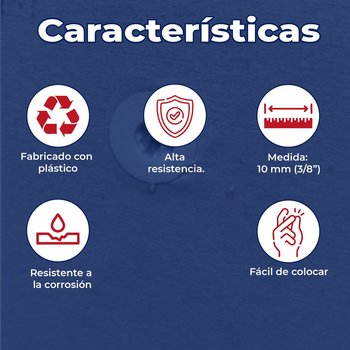 Taquete Tablaroca Plástico 10 MM 3/8 Panel Rey