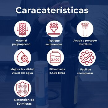 Cartucho Rotoplas Polipropileno Filtro Estándar Paso 1