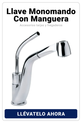 Llave Monomando Con Manguera Retráctil Anticalcáreo Helvex E-306