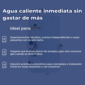 Calentador Paso 05 L Instantáneo Optimus 1 Baño Gas Natural