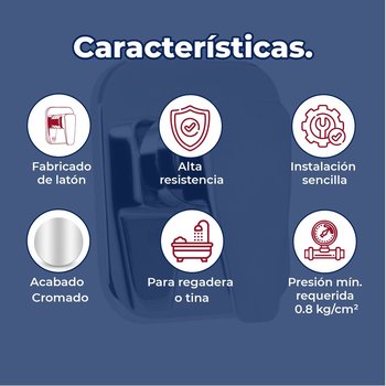 Monomando Para regadera sin desviador Helvex Piazza PIA-200