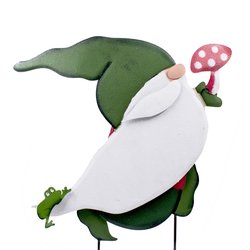 Estaca decorativa para jardín figura Gnomo Hongo 52 cm