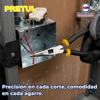 Pinza de punta y corte 8" mango de pvc pretul