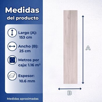 Piso Tipo Madera Gris Aspen Rectificado 25X153 1.16 M2 ZAS6R