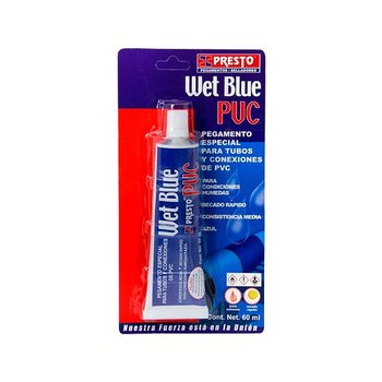 Pegamento PVC Presto Wet Blue 1/6 60 ml