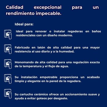 MONOMANDO REGADERA SIN DESVIADOR CROMO LINEA QUADRATTA
