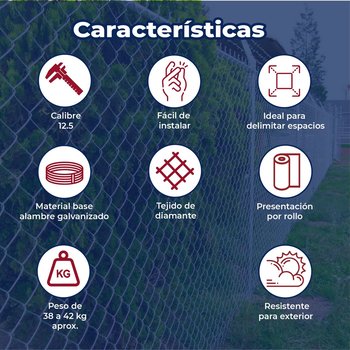 Malla Ciclónica Forrada DeAcero 2.0 x 20 ML Cal 12.5