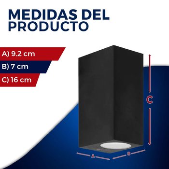 Luminario sobreponer muro 2 X GU10 IP44 negro