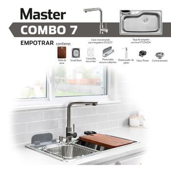 Combo equipado de tarja de acero inoxidable KTS3420A Kele