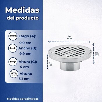 Rebosadero de Rejilla Redonda Para Baño Helvex 342-R