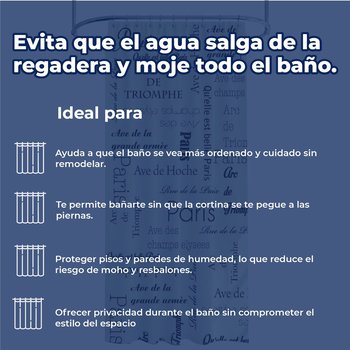 Cortina Para Baño 180x180 cm Poliéster Niza Euroshowers