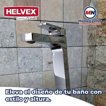 Llave Monomando Para Lavabo Alto Helvex Cromo Linea Quadratta