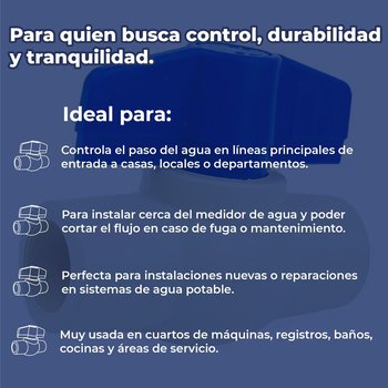 Válvula de Esfera CPVC 19 MM 3/4 para Sistemas de Agua