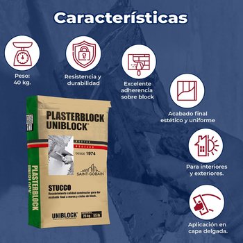 Estuco plasterblock Saco de 40 kg Uniblock