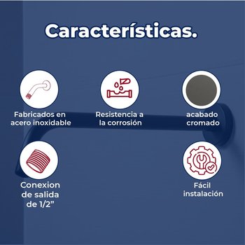 Brazo Para Regadera Largo Redondo Color Negro Rugo