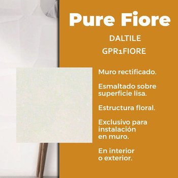 Muro Pure Fiore White Daltile 45 x 90 cm