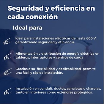 Cable Eléctrico Negro Rollo de 100 M Calibre 10 THW-LS