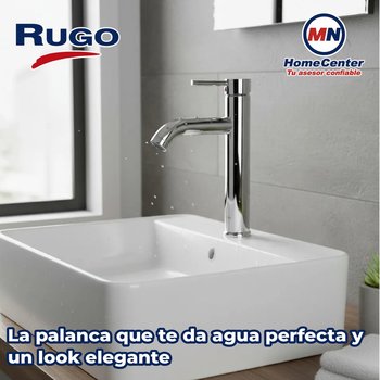 Llave Mezcladora Alta Para Lavabo Rugo Maneral Palanca 24MTL