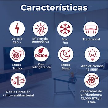 Minisplit Mirage Life 12 1 Tonelada Solo Frío 220 V