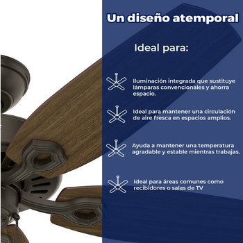Ventilador Builder Plus 52pulg Bronce Hunter