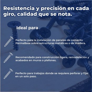 Tornillo Punta Broca PermaBase 8 mm x 1¼ pulg