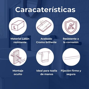 Toallero Sencillo Proyecta Cromo Linea Quadratta QA-09