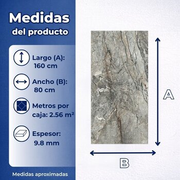 Piso Silver River Gray Daltile Rectificado 80x160 cm ZS09