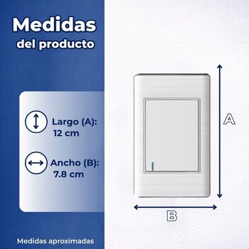 Placa Con 1 Apagador Sencillo Color Blanco Luxica