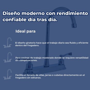 Llave Mezcladora Para Fregadero al Piso Rugo Maneral Palanca