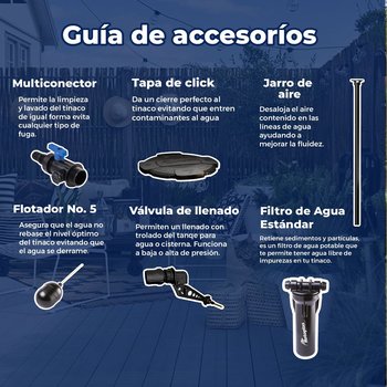 Tinaco Rotoplas Plus Beige 450 L c/herrajes y Filtro 98 X 87