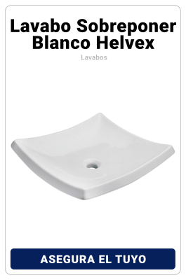 Lavabo Sobreponer Blanco Helvex Cuadrado Lvtrazzo